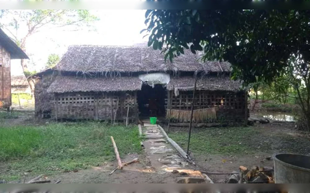 Unable to secure her husband Min Din’s military pension, Hla Khin lives in her parents’ house in Ayeyarwady region.Courtesy Min Din's family via RFA 