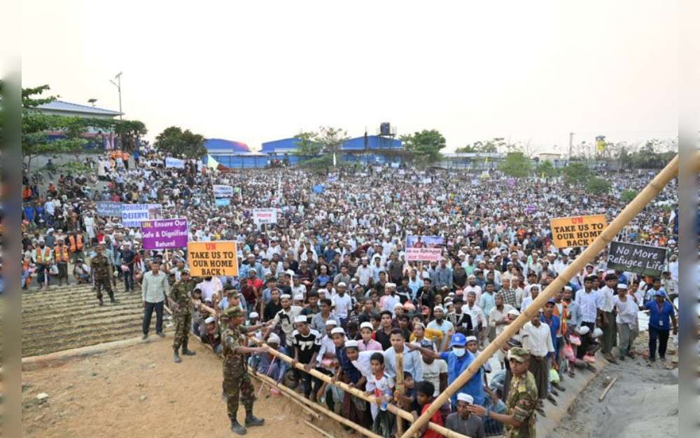 The leader of the United Nations and the chief of Bangladesh’s interim government were joined by about 100,000 Rohingya refugees for iftar – the meal to break the fast at sundown during Ramadan – at the Ukhia camp in Cox’s Bazar on Friday.