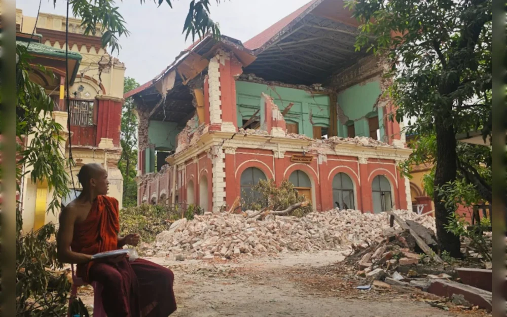 Myanmar’s junta bombed a monastery in the country’s northwest on Saturday, killing five people, including children, just one day before it publicly announced that a recent earthquake had destroyed almost 10,000 religious buildings across the country.