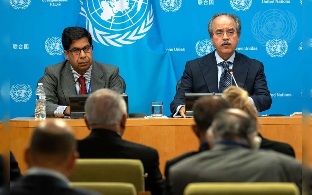 Asim Iftikhar Ahmad,Permanent Representative of the Islamic Republic of Pakistan to the United Nations, briefs reporters on the situation in South Asia.