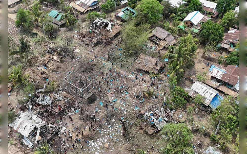 A junta jet bombed a rebel-controlled village in western Myanmar on Tuesday, killing more than a dozen civilians, an official from the Arakan Army, or AA, and residents told Radio Free Asia.