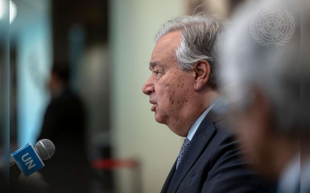United Nations Secretary-General António Guterres briefs reporters on the situation in Pakistan and India.