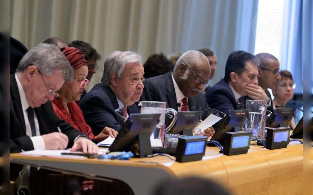 United Nations Secretary General António  Guterres briefs Member States on the UN80 Initiative during an informal meeting of the General Assembly plenary 