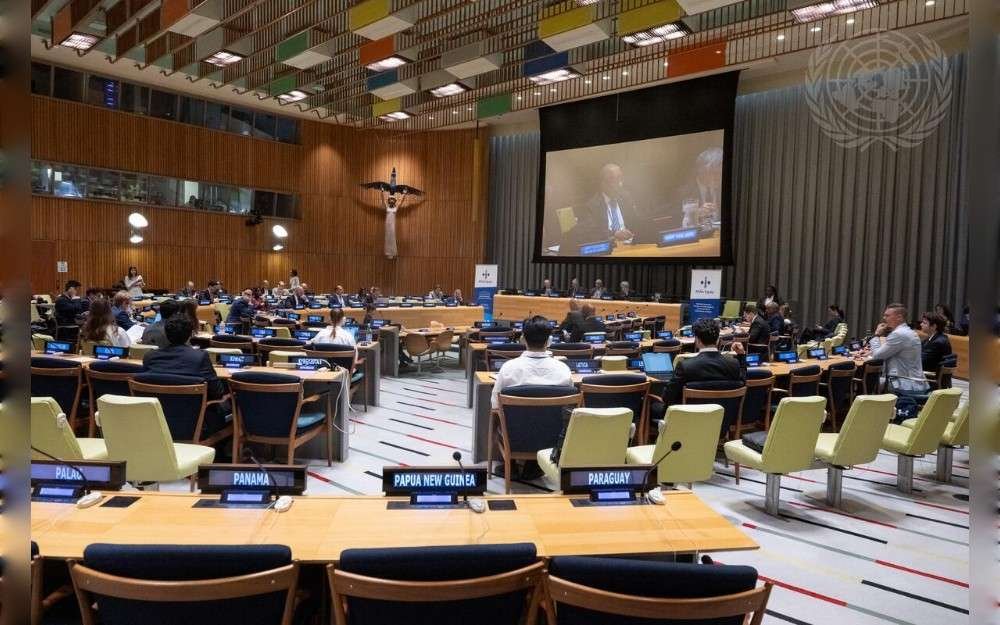 A wide view of the General Assembly high-level interactive dialogue on the social, economic and environmental determinants of health.