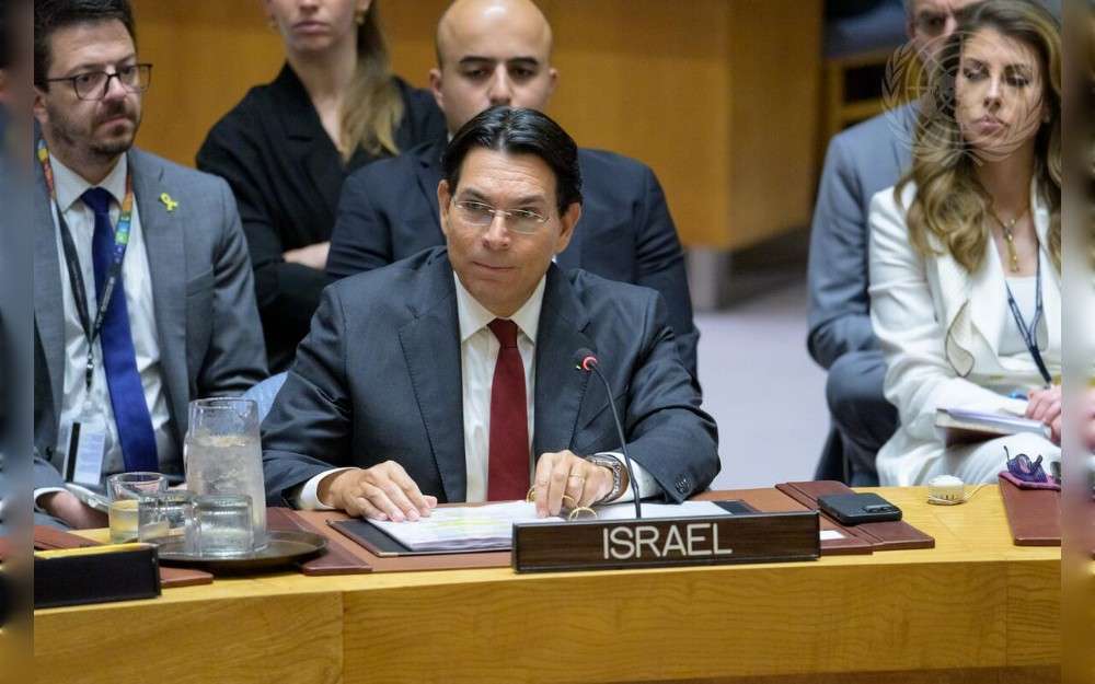Danny Danon, Permanent Representative of Israel to the United Nations, addresses the UN Security Council meeting on the situation in the Middle East, including the Palestinian question.