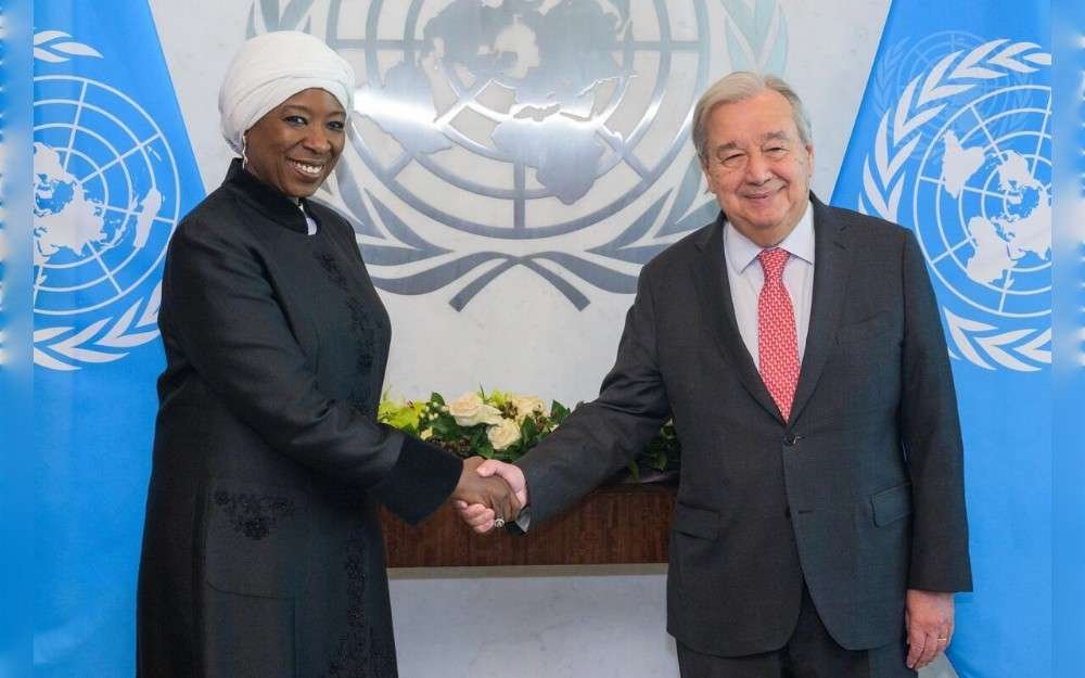 United Nations Secretary-General António Guterres swears in Diene Keita, Executive Director of the United Nations Population Fund (UNFPA).