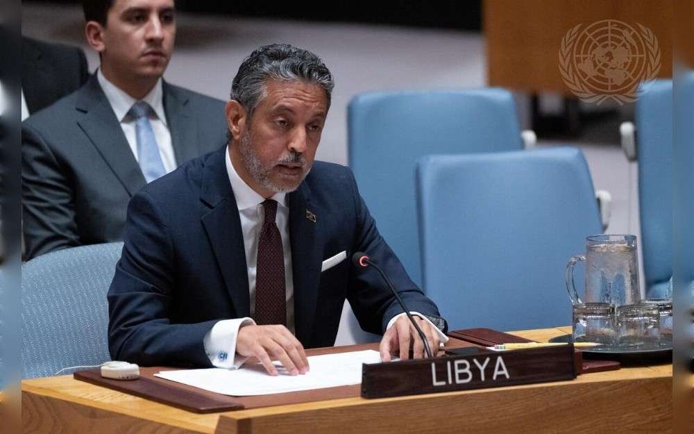 Taher M. El-Sonni, Permanent Representative of the State of Libya to the United Nations, addresses the United Nations Security Council meeting on the situation in Libya.