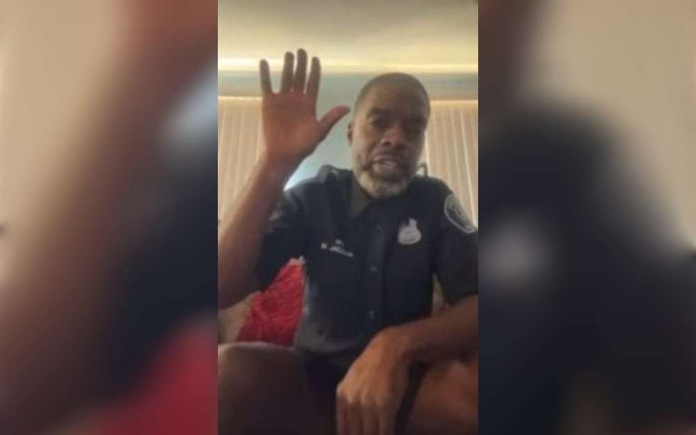 Officer Matthew Jackson of the Detroit Police Department recently appeared in Zoom court wearing his uniform shirt and badge, but he was obviously only wearing his underwear underneath.