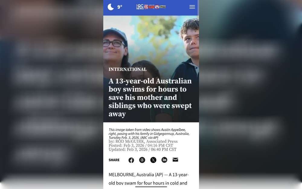 A young Australian Boy who just failed a state-run swimming program was lauded as a hero for performing a heroic swim to save his family as they were stranded at sea.