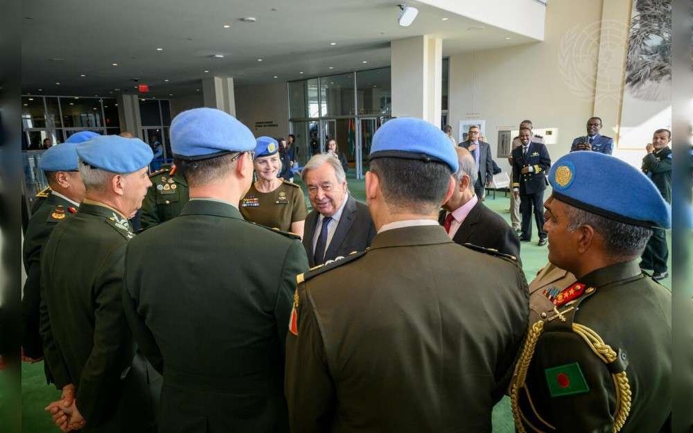 United Nations Secretary-General António Guterres attends a photo opportunity for the 2026 Heads of Military Components Conference.