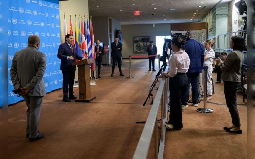 Danny Danon, Permanent Representative of Israel to the United Nations, briefs reporters on the situation in Lebanon