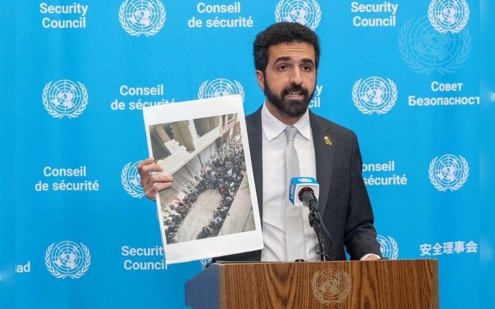 Ibrahim Olabi, Permanent Representative of the Syrian Arab Republic to the United Nations, briefs on the situation in the country.