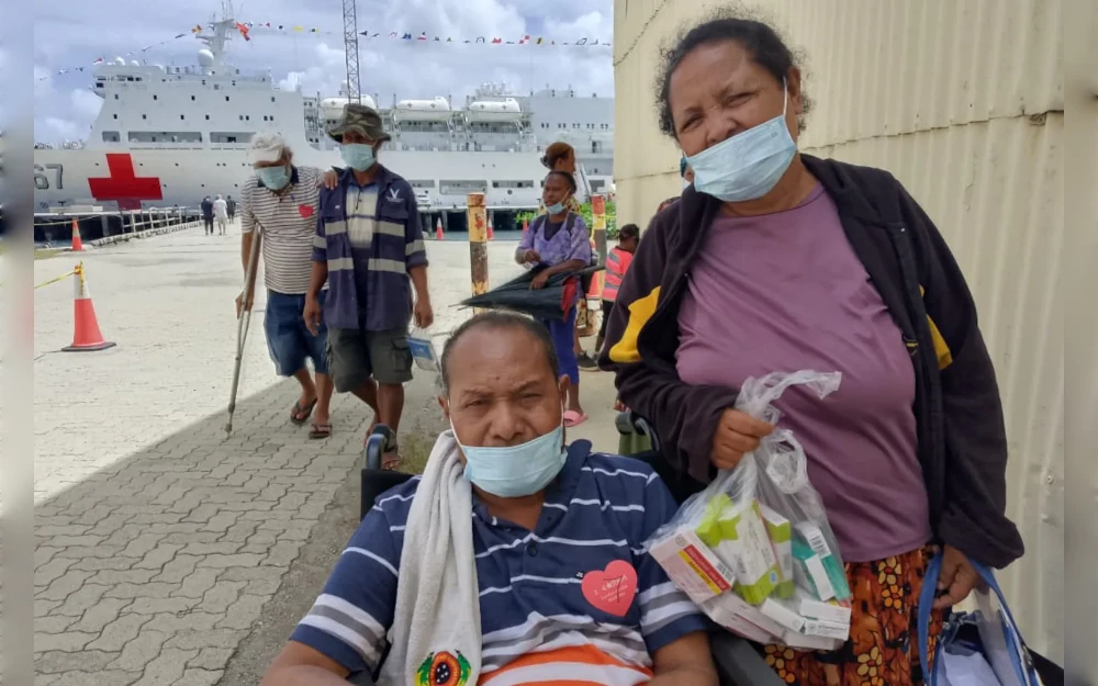 Thousands of sick, disabled and otherwise unwell queued at Wharf T over the past week, hoping to board a Chinese hospital ship to receive free medical care.