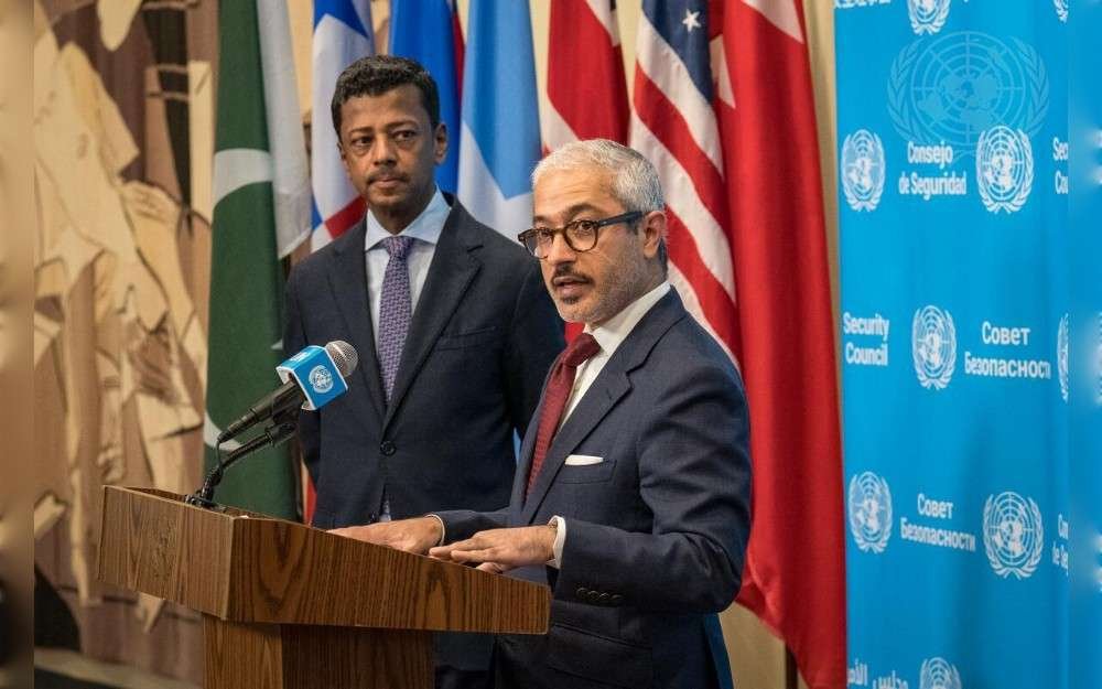 Mohamed Issa Abushahab, Permanent Representative of the United Arab Emirates to the United Nations, briefs reporters on the Middle East.