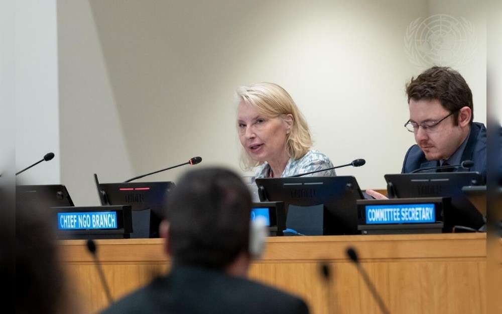 Birgitte Bryld, Acting Chief of NGO Branch, speaks during the 2026 resumed session of the Committee on Non-Governmental Organizations.