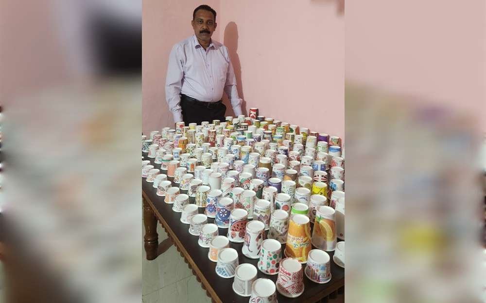 Sunil Joseph, a 57-year-old Indian man with a lifelong love of collecting, set a Guinness World Record with his collection of 858 different paper cups.
