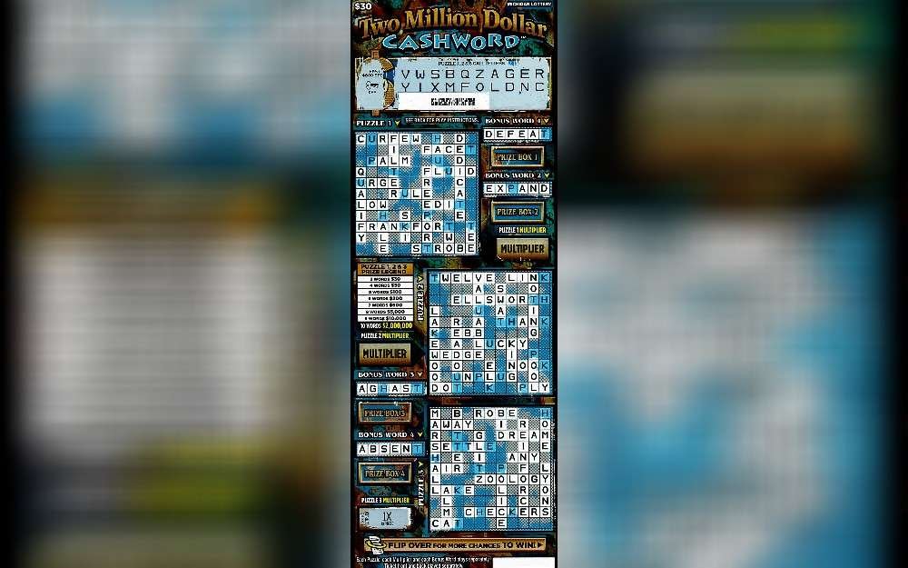 When a Michigan man won the $2 million top prize in the lottery, his habit of buying a Two Million Dollar Cashword ticket before a road trip paid off handsomely.