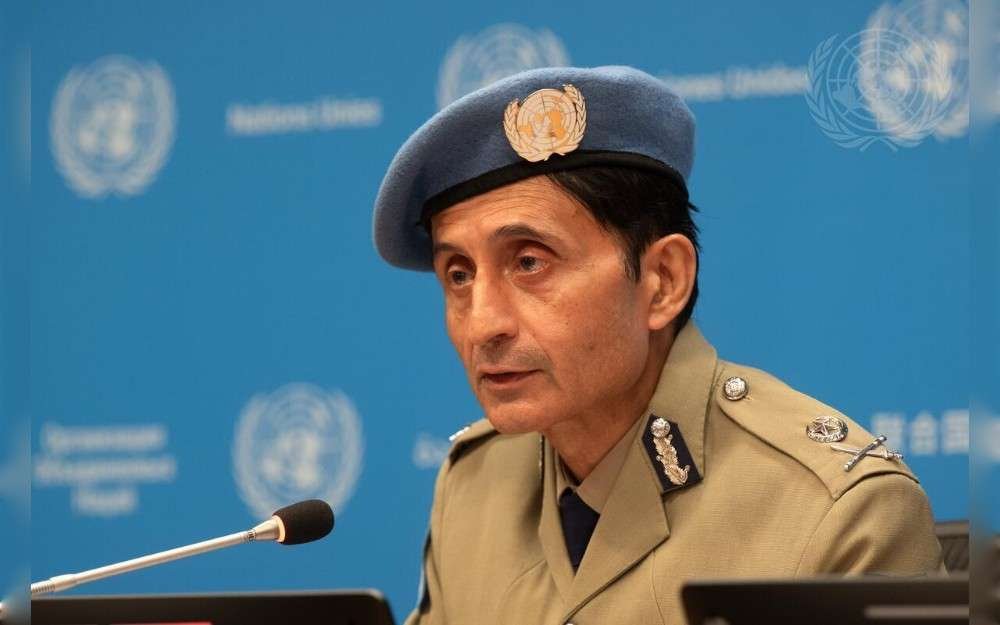 Faisal Shahkar, United Nations Police Adviser, briefs reporters together with Jean-Pierre Lacroix Under-Secretary-General for Peace Operations, ahead of the fifth United Nations Chiefs of Police Summit.