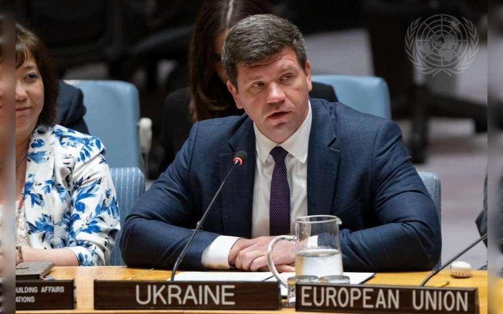 Volodymyr Pavlichenko, Deputy Permanent Representative of Ukraine to the United Nations, addresses the UN Security Council meeting on maintenance of peace and security of Ukraine.