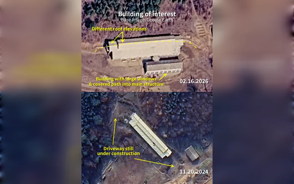 North Korea has constructed at least 21 identical drive-through structures near its border with South Korea that could potentially aid in the operation of truck-based missile or rocket weapons systems, satellite imagery analyzed by Radio Free Asia suggests.