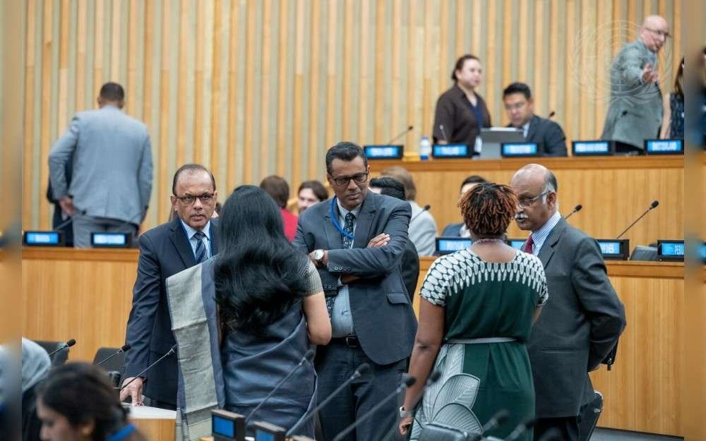 A view of attendees at the fifth session of the Intergovernmental Negotiating Committee on the United Nations Framework Convention on International Tax Cooperation.