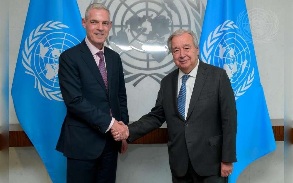 United Nations Secretary-General António Guterres meets Jérôme Bonnafont, Permanent Representative of France to the UN and President of the Security Council for the month of September.