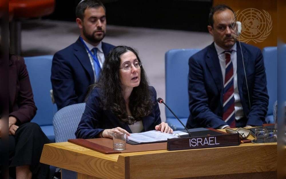 Noa Furman, Deputy Permanent Representative of Israel to the United Nations, addresses the UN Security Council meeting on the situation in the Middle East, including the Palestinian question.