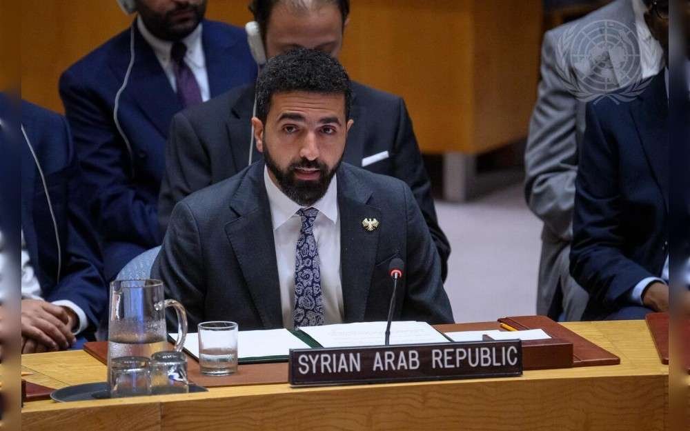 Ibrahim Olabi, Permanent Representative of the Syrian Arab Republic to the United Nations, addresses the UN Security Council meeting on the situation in the Middle East (Syria).