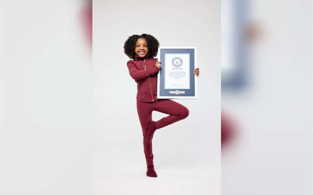 After completing a 200-hour Yoga Teacher Training course in Phoenix Giselle Hicks (USA) became the youngest female yoga instructor at the age of 5 years and 337 days.