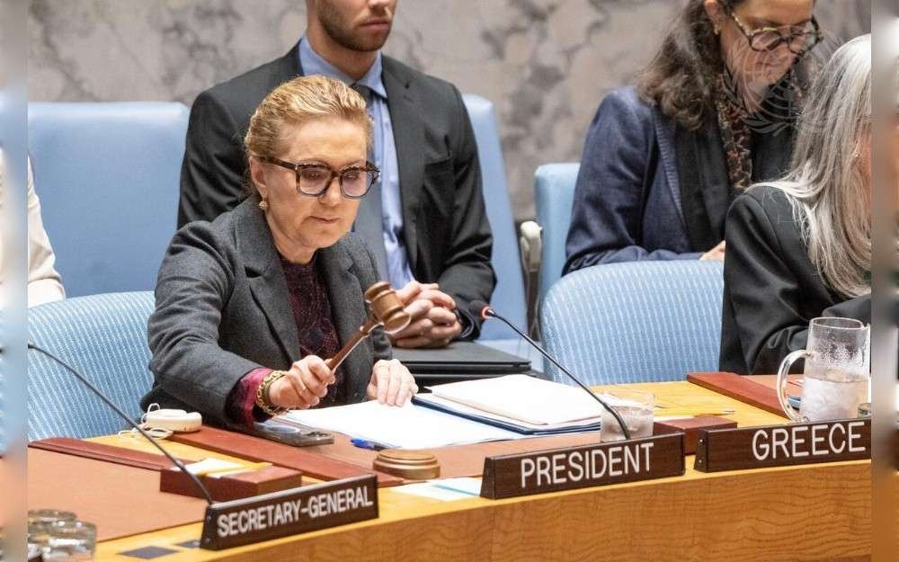 Aglaia Balta, Permanent Representative of Greece to the United Nations and President of the UN Security Council for the month of October, chairs the Security Council meeting on the situation in the Sudan and South Sudan.