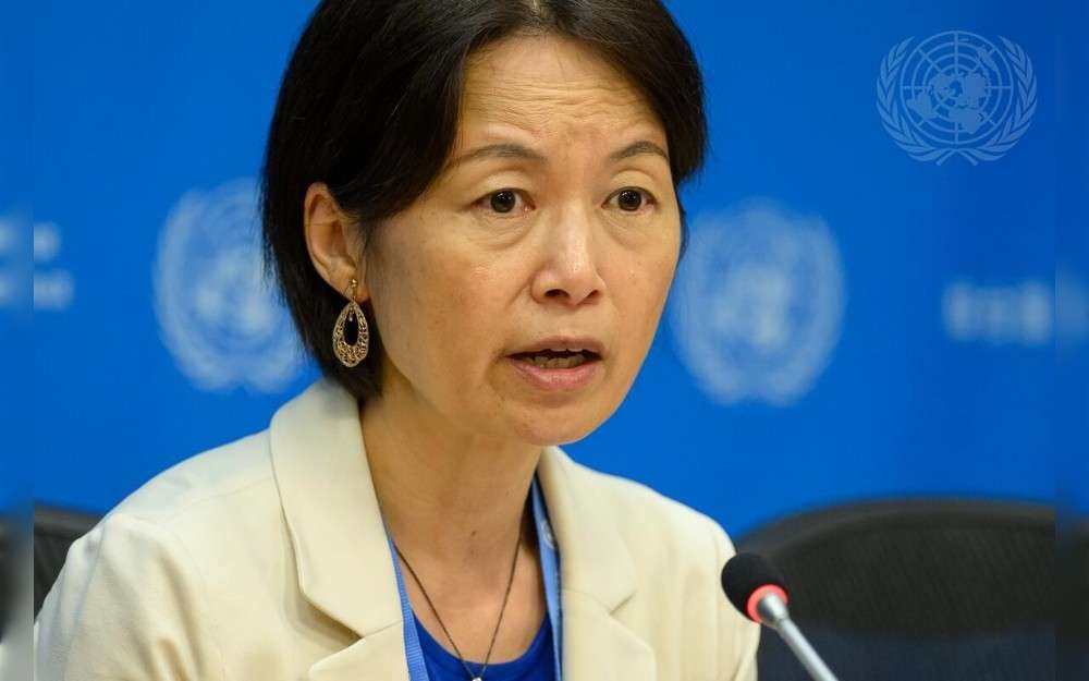 Ai Kihara-Hunt, Special Rapporteur on the sale and sexual exploitation of children, briefs reporters at UN Headquarters in New York.