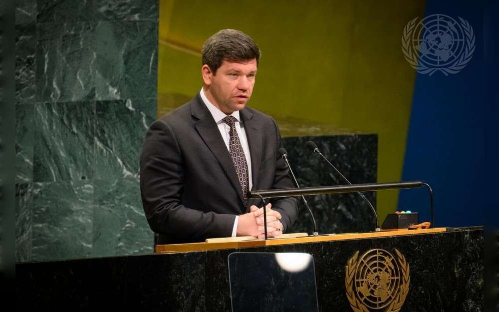 Volodymyr Pavlichenko, Deputy Permanent Representative of Ukraine to the United Nations, addresses the the 24th plenary meeting of the UN General Assembly.